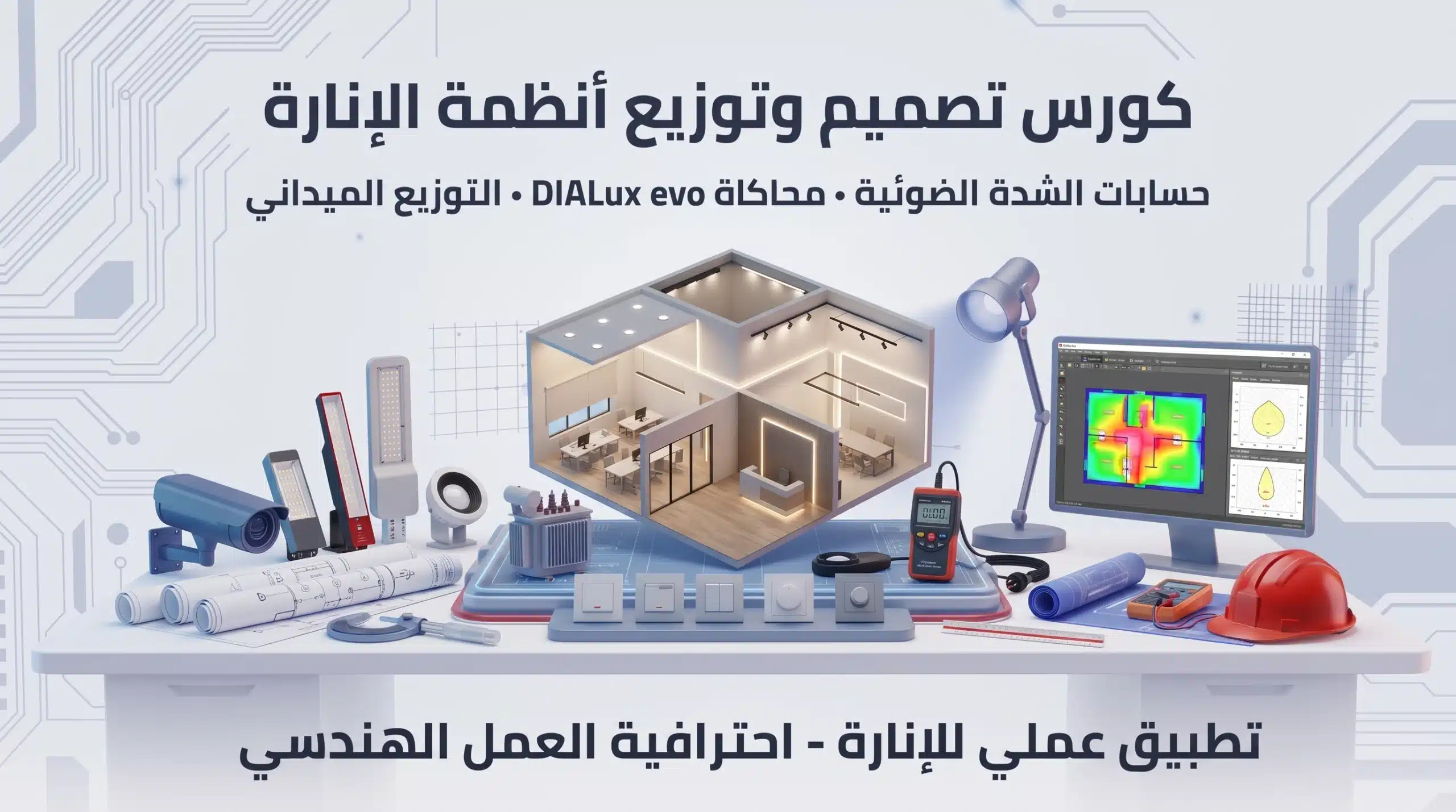 تصميم وتوزيع أنظمة الإنارة الكهربائية (Lighting)